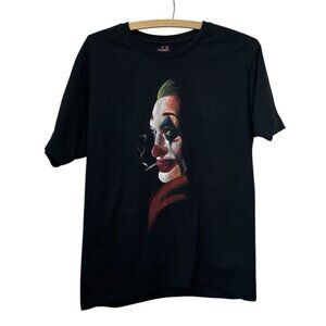 The JOKER Joaquin Phoenix Tee Shirt Mens Med? Black Face Side View Cotton Clown